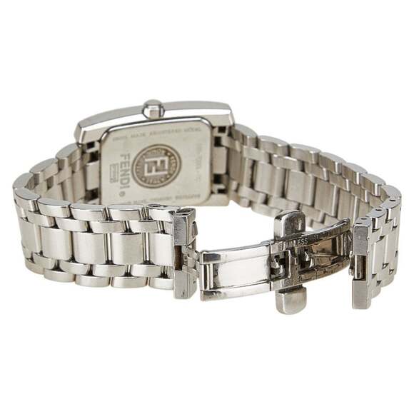 Fendi Horologi Classico Watch 7000L Quartz Movement Black Dial Stainless Stee...